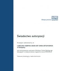 Świadectwo Autoryzacji Winkhaus